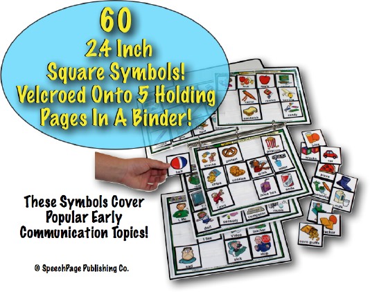 SpeechPage 60 Card Velcroed Communication Picture Symbols & BINDER Intro AAC Set